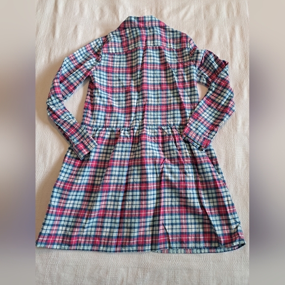 Vineyard Vines girls size 12 flannel plaid  dress button up front, collar, EUC - Picture 3 of 4